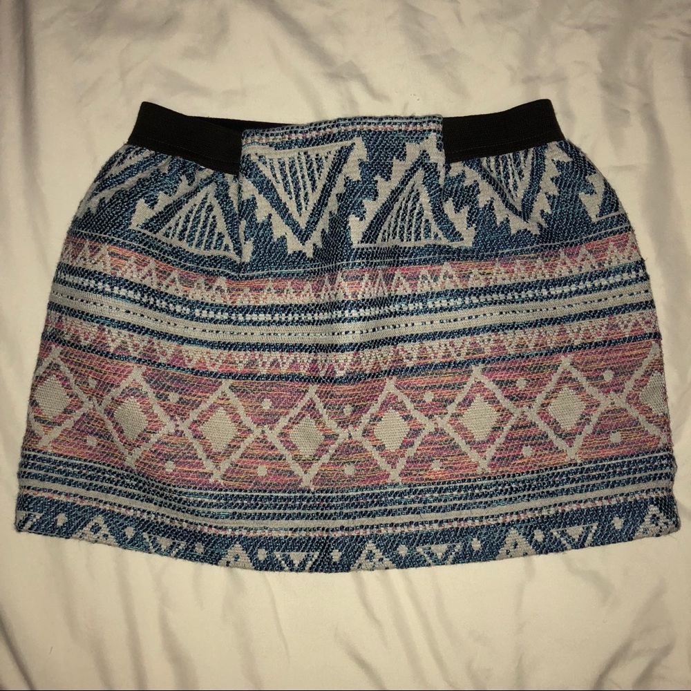 Zara Girls Tribal Print Embroidered Mini Skirt